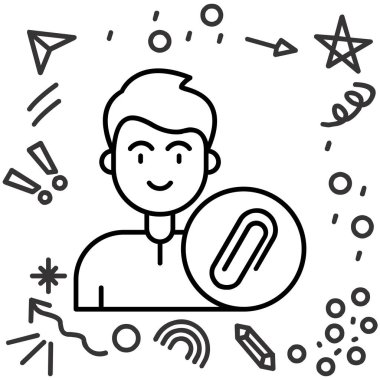 Gökkuşağı ve termometre vektör tasarımlı çizgi adamı