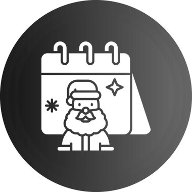 Hediye düz ikonlu Noel Baba. Noel ve yeni yıl simgeleri