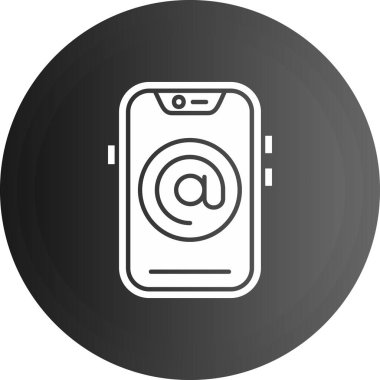 e-posta glyph daire simgesi tasarımı