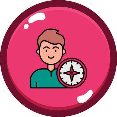 Araba tekerleği olan bir adamın vektör çizimi