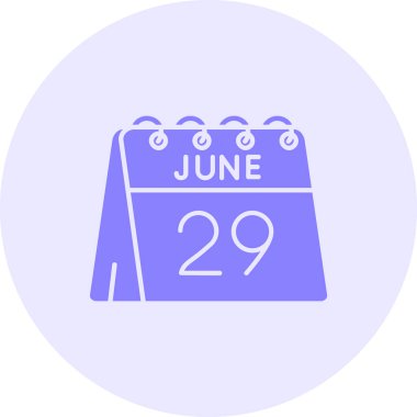 19 Haziran tarih simgesi - tek düz biçim simgesi, takvim tarihi