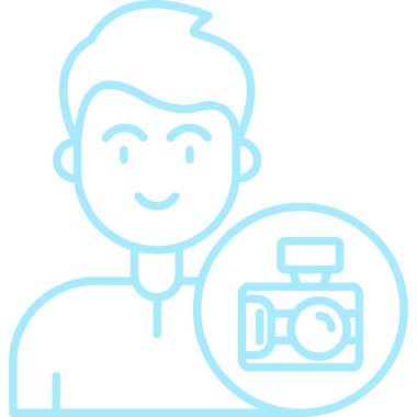 Kamera fotoğrafçısı simgesi, vektör illüstrasyonu