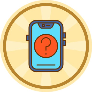 Akıllı telefon ve soru işareti simgesi. vektör illüstrasyonu