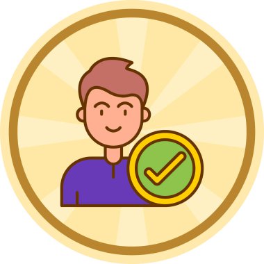 Adamım. Web simgesi basit illüstrasyon