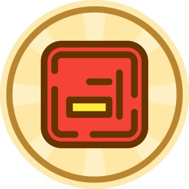 İzole edilmiş tek bir madeni para simgesinin vektör çizimi