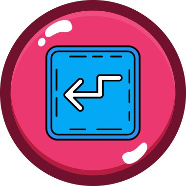 Bir dairenin mavi ve pembe ikonunun vektör çizimi