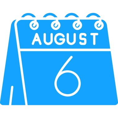 7 Ağustos glyph simge tasarımı