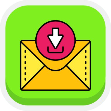 zarf e- posta simgesi renk ana hatları vektörü