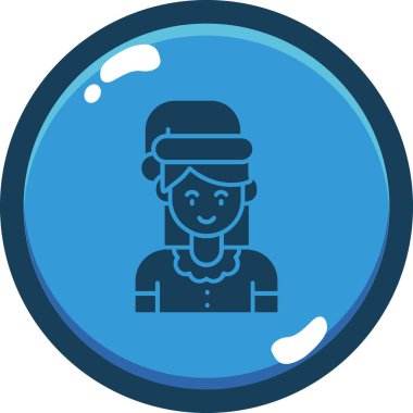 Dişi avatar uzun gölgeli daire içinde