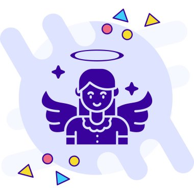 Sihirli melek simgesi ince çizgi çizimi