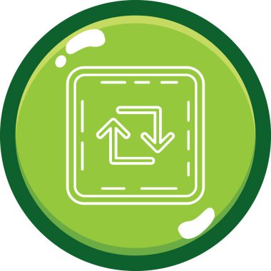 Bir geri dönüşüm simgesinin yeşil simgesinin vektör illüstrasyonu