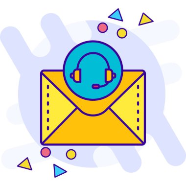 İleti simgesi, vektör illüstrasyonlu zarf