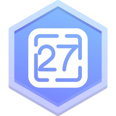 Mavi ve beyaz bir ikonun vektör illüstrasyonu