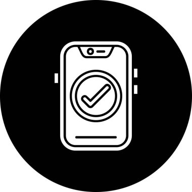 Glyph ters vektör illüstrasyonunu kontrol et