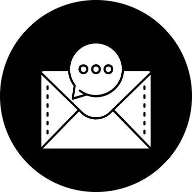 Chat Glyph ters vektör simgesi çizimi