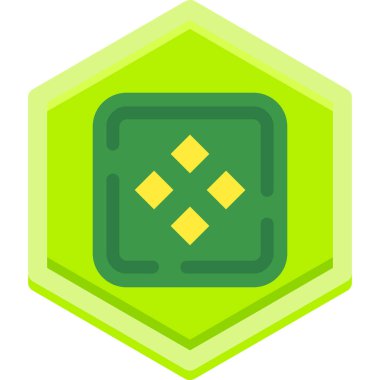 Rozet rozet simgesi doldurulmuş taslak biçimi