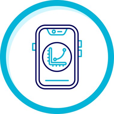 akıllı hat akıllı saati beyaz arkaplanda kablosuz teknoloji ikonu olan akıllı telefonda. Nesnelerin interneti. Renkli taslak konsepti. vektör