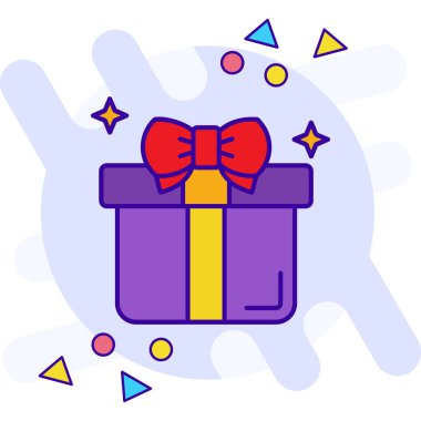 Dolu ana hatlı hediye kutusu sürpriz simgesi