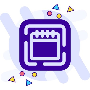 Elektronik çip simgesi vektörü. Elektronik çip sembolü çizimi