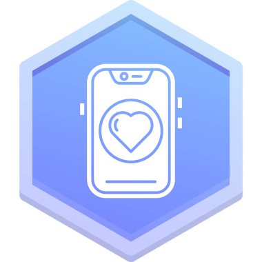 kalp telefonu vektör simgesi doldurulmuş dış hat biçimi