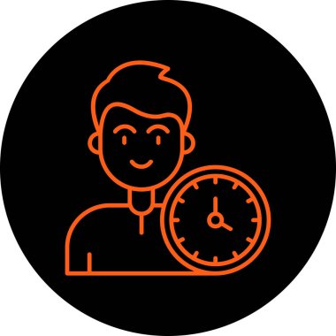 Zaman simgesi olan adam, vektör illüstrasyonu