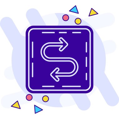 Yön ok simgesi, vektör illüstrasyonu