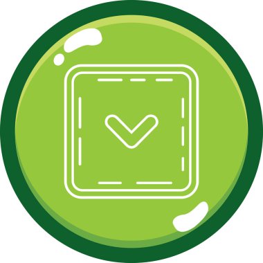 Bir dairenin yeşil ve siyah simgesinin vektör çizimi