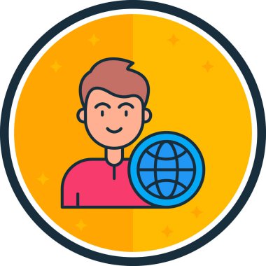 Küre. Web simgesi basit illüstrasyon