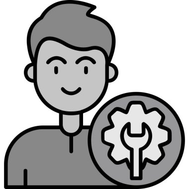 Vites simgesi vektör illüstrasyon tasarımlı adam