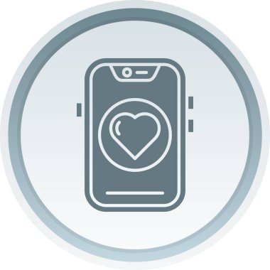 Cep telefonu ikonlu kalp. Ağ için kalp vektör simgesiyle basit bir aşk çizimi