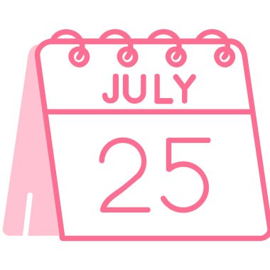 24 Temmuz takvim simgesi, düz tasarım