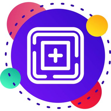 Beyaz arkaplanda izole edilmiş renkli sağlık sembolü. Değişken rastgele dinamik şekiller. vektör illüstrasyonu