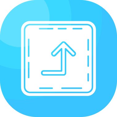 Yön ok mavi çizgi vektör simgesini doldurdu