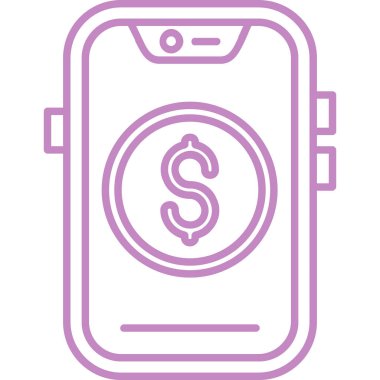 Para simgesi ve vektör tasarımlı akıllı telefon