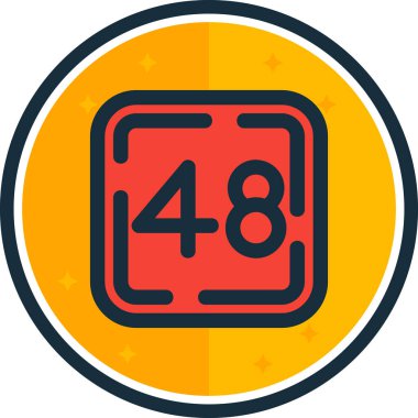 45 günlük düz simge tasarım element vektörü, 10 birim