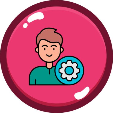 Elinde bozuk para tutan bir karikatür adamın vektör çizimi