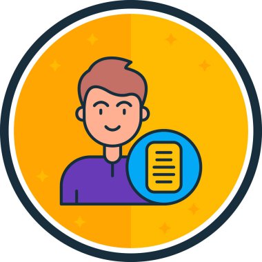 Kitaplı adam. Web simgesi basit tasarım