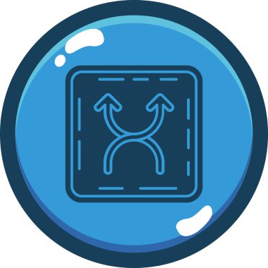 Mavi daire simgesinin vektör illüstrasyonu