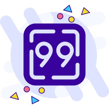 99 numara ikon vektör illüstrasyonu