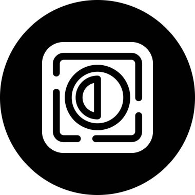 Parlaklık Glyph ters vektör simgesi çizimi