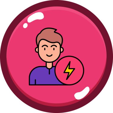 Çember simgesi olan bir adamın vektör çizimi