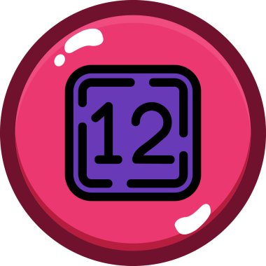 Bilardo topu simgesi, basit vektör illüstrasyonu