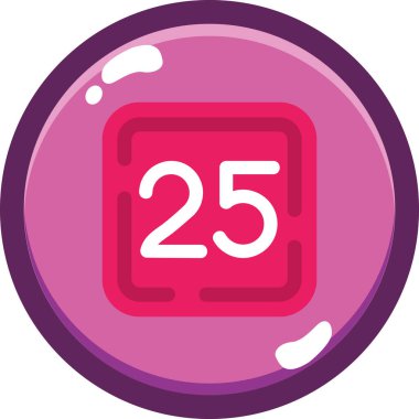 25 tarihli bir takvim simgesinin vektör çizimi