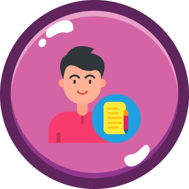 Kitap ikonu vektör illüstrasyonuna sahip adam