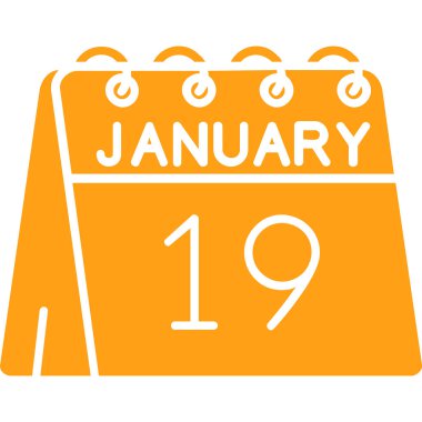 Takvimde 19 Ocak 'ın yazıtları var.,