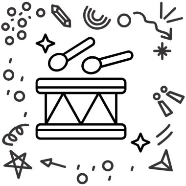 Sihirli değnek ve sihirli değnek ikonu ince çizgi şeklinde