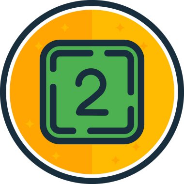 Modern tasarımda beyaz zemin üzerinde iki numaralı simge.