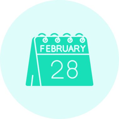 Takvimde 24 Şubat tabelası var. vektör illüstrasyonu