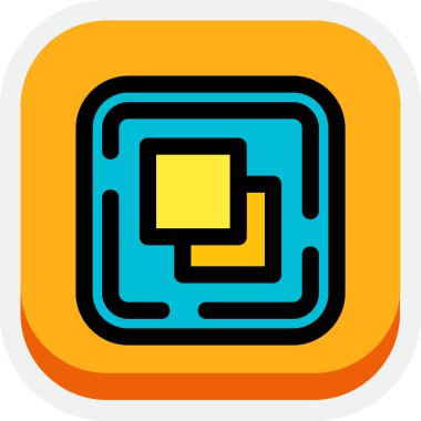 Sarı ve mavi ikonun vektör illüstrasyonu