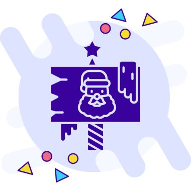 Beyaz arka planda izole edilmiş çizgi Noel Baba şapka ikonu. Noel Baba ve mutlu noel ikonu. Mutlu yıllar konsepti. Renkli taslak konsepti. vektör